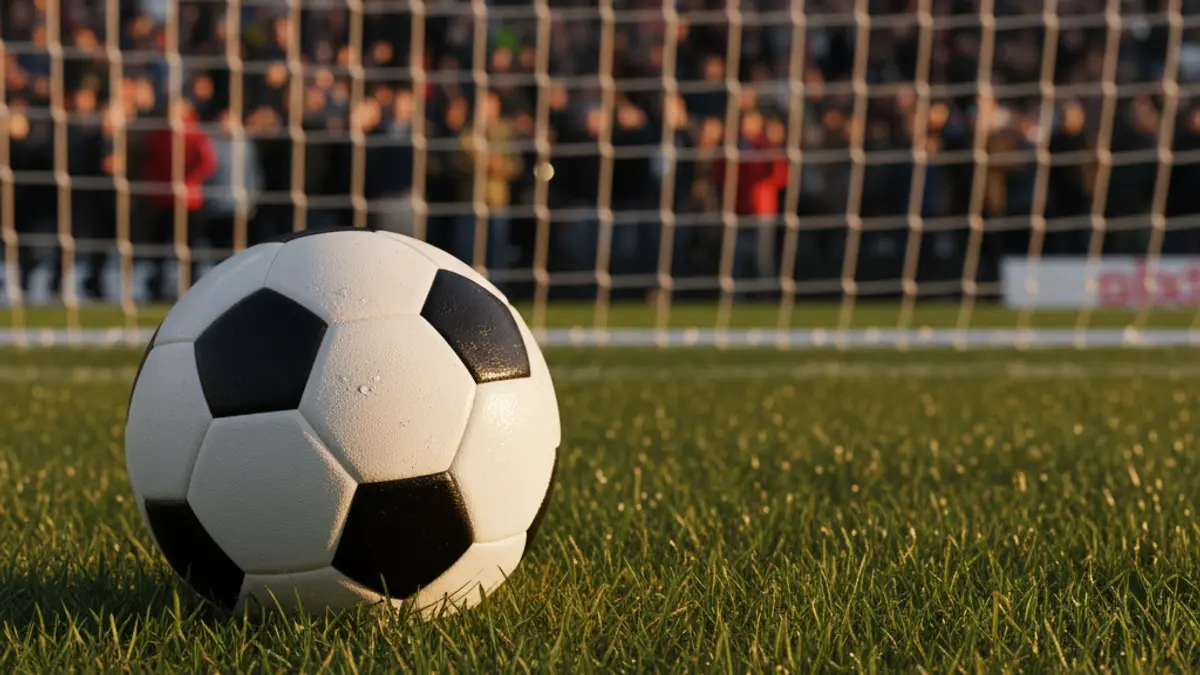 Generic image of a soccer ball on a grass field.