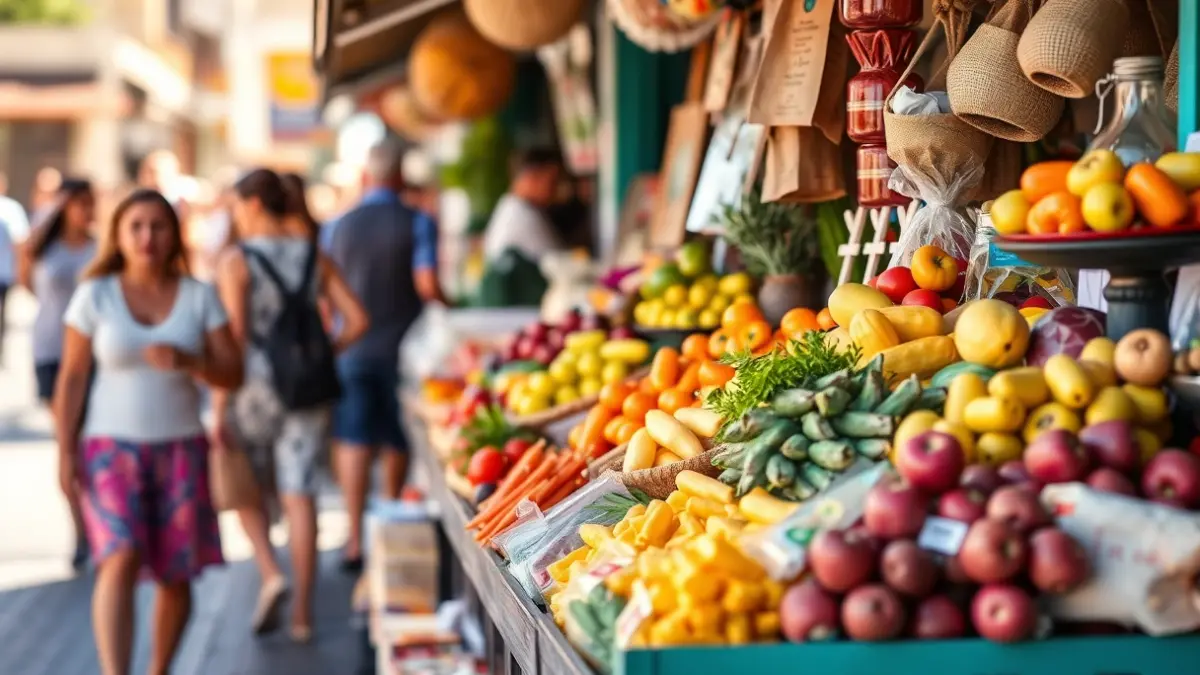 Image of a market stall with local products in Gran Canaria.