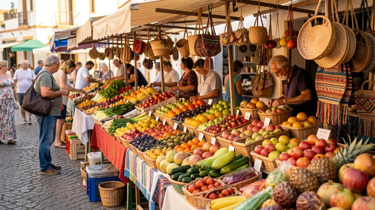 Generic image of a traditional market in Arrecife with local products.