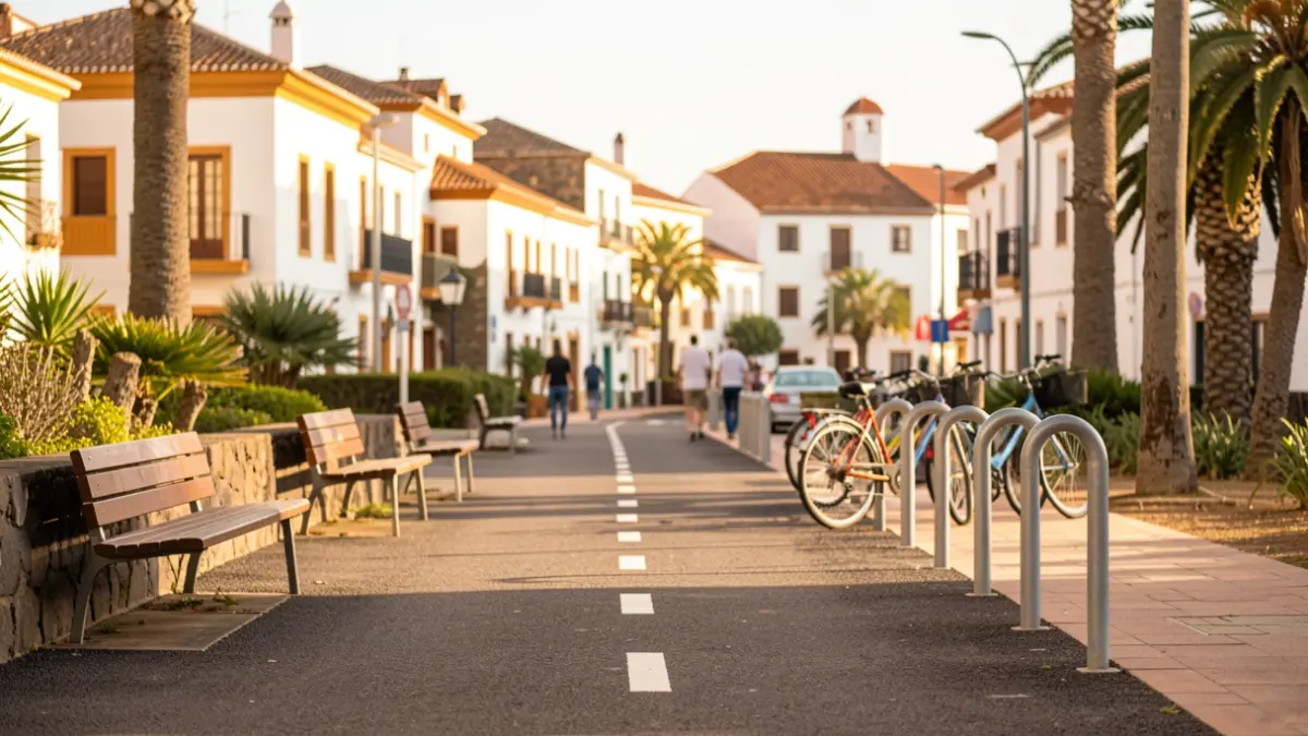 Imagen genérica de un paseo peatonal y carril bici en Arucas, Gran Canaria.