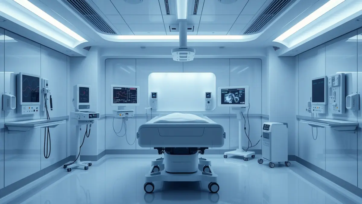 Image of a high-tech hospital isolation unit.