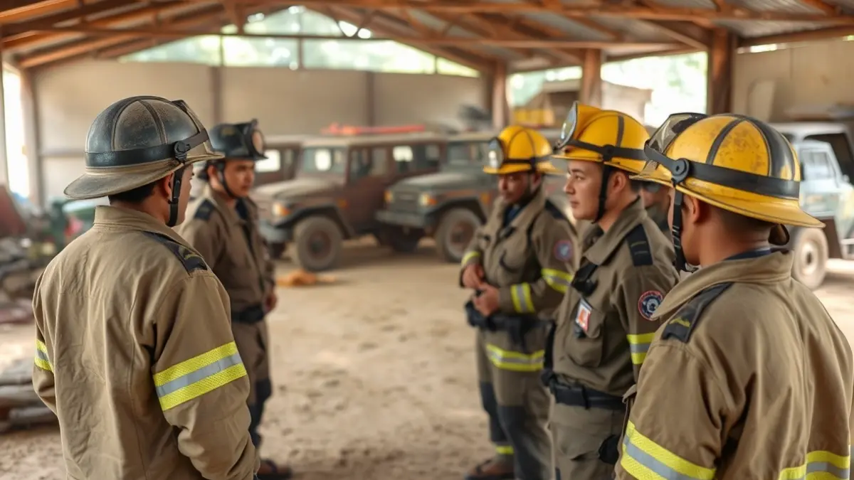 Canarian firefighters training emergency services in Gambia.