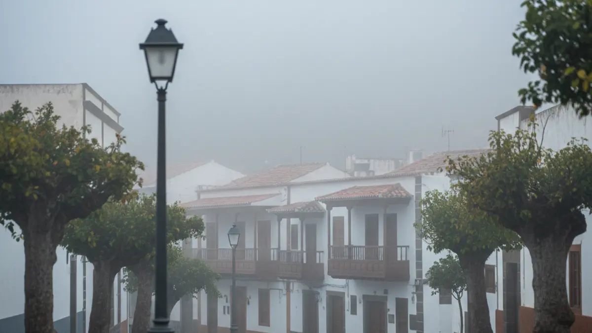 Generic image of a misty and foggy landscape in Canarias.