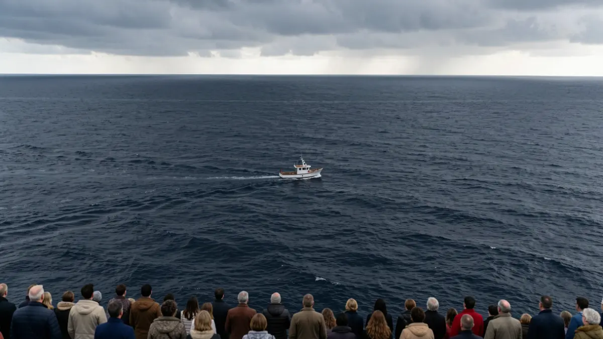 Generic image of a boat adrift on the ocean.