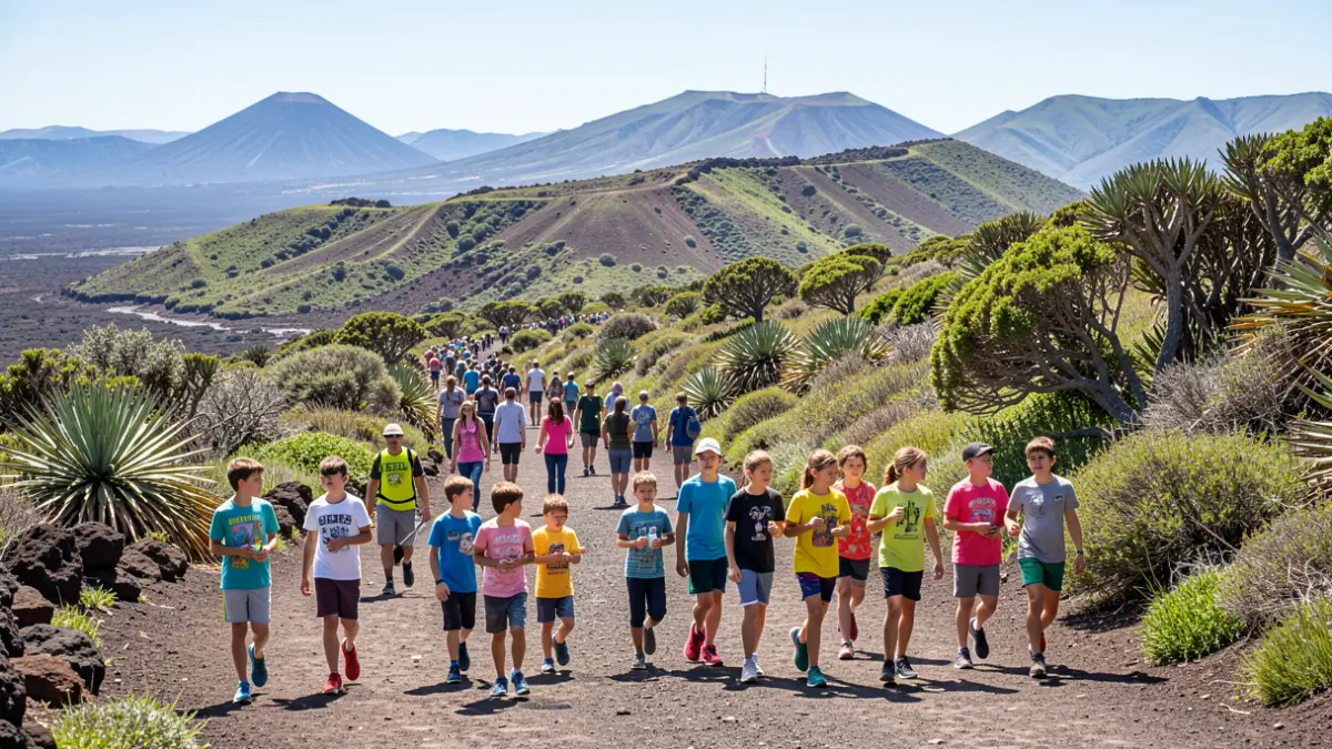 Imagen genérica de niños y adolescentes en un campamento de verano al aire libre en Tenerife.