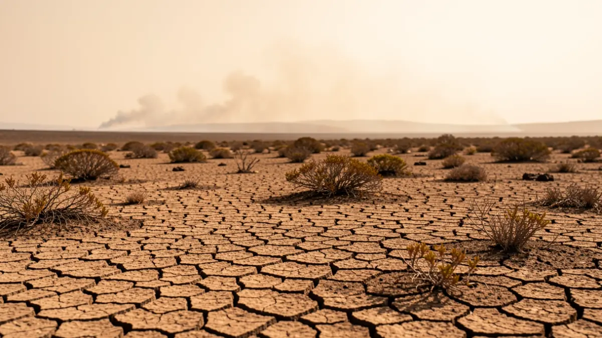 Generic image of a dry, cracked landscape with fire risk in the Canary Islands.