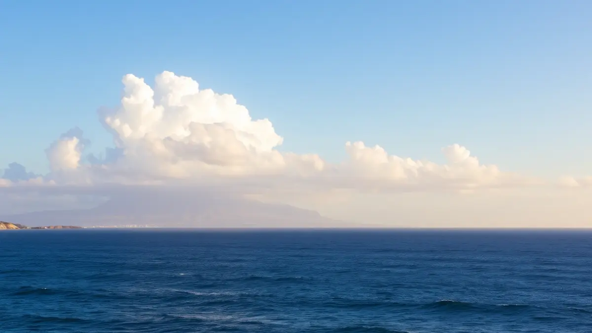 Generic image of a Canary Island coastal landscape with clear skies and high clouds.