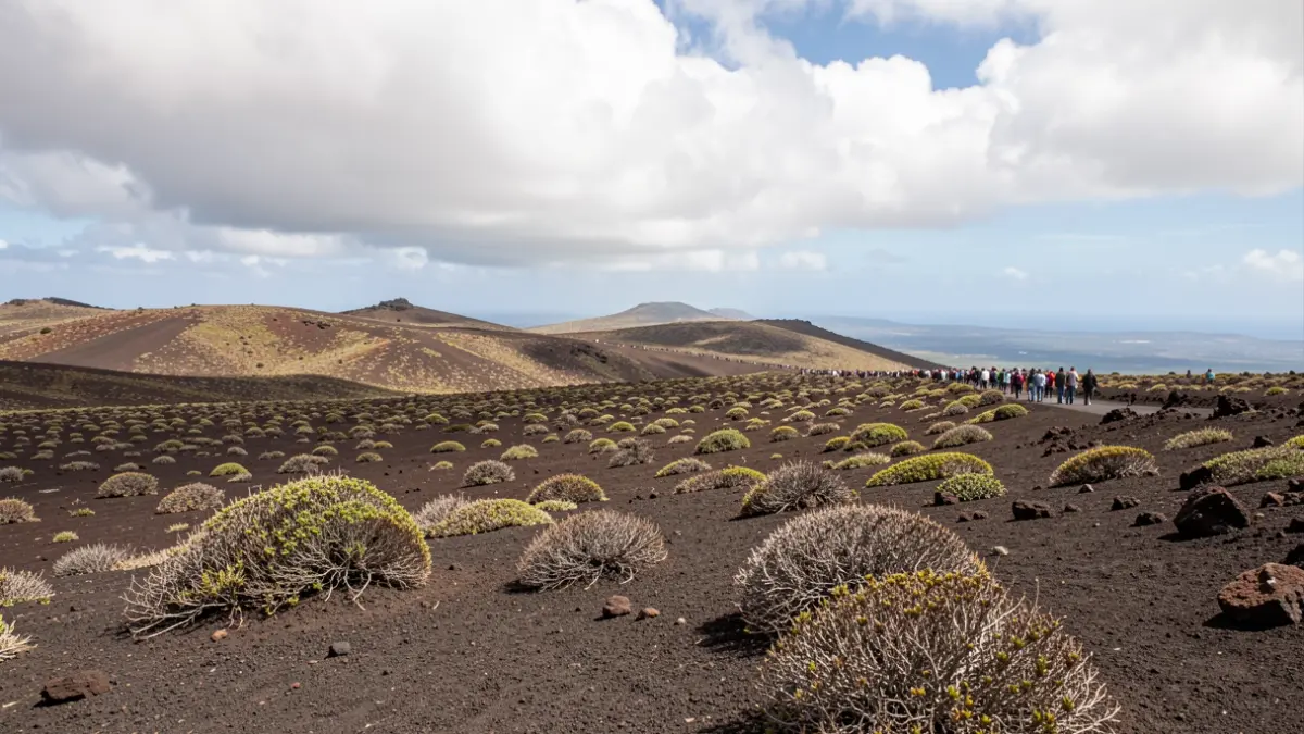 Imagen genérica del tiempo en Canarias con cielos parcialmente nubosos y sol.