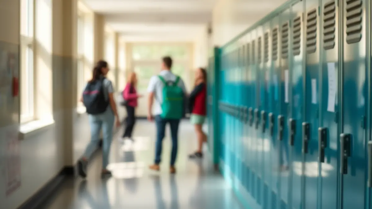 Generic image of a school hallway, symbolizing a safe educational environment.