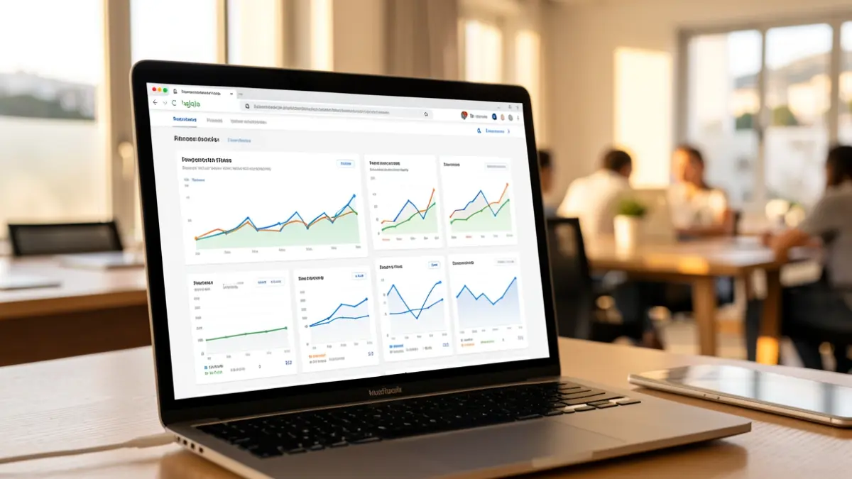 Generic image of digital data analysis on a laptop.