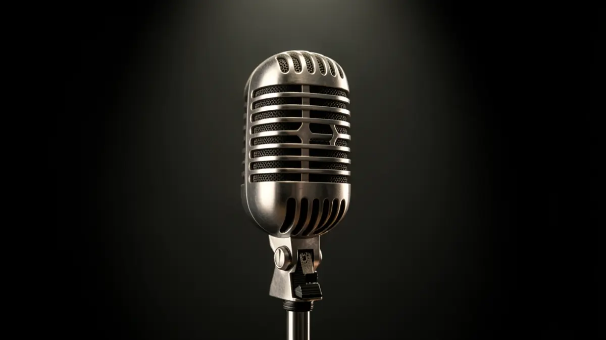 Imagen genérica de un micrófono de radio antiguo.