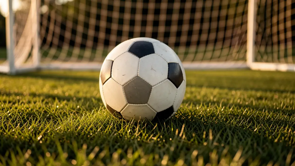 Generic image of a soccer ball on grass.
