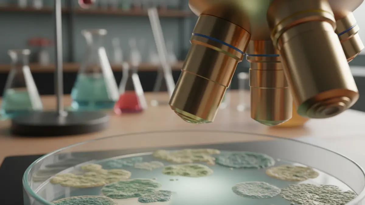 Imagen genérica de un microscopio en un laboratorio, simbolizando la investigación científica.