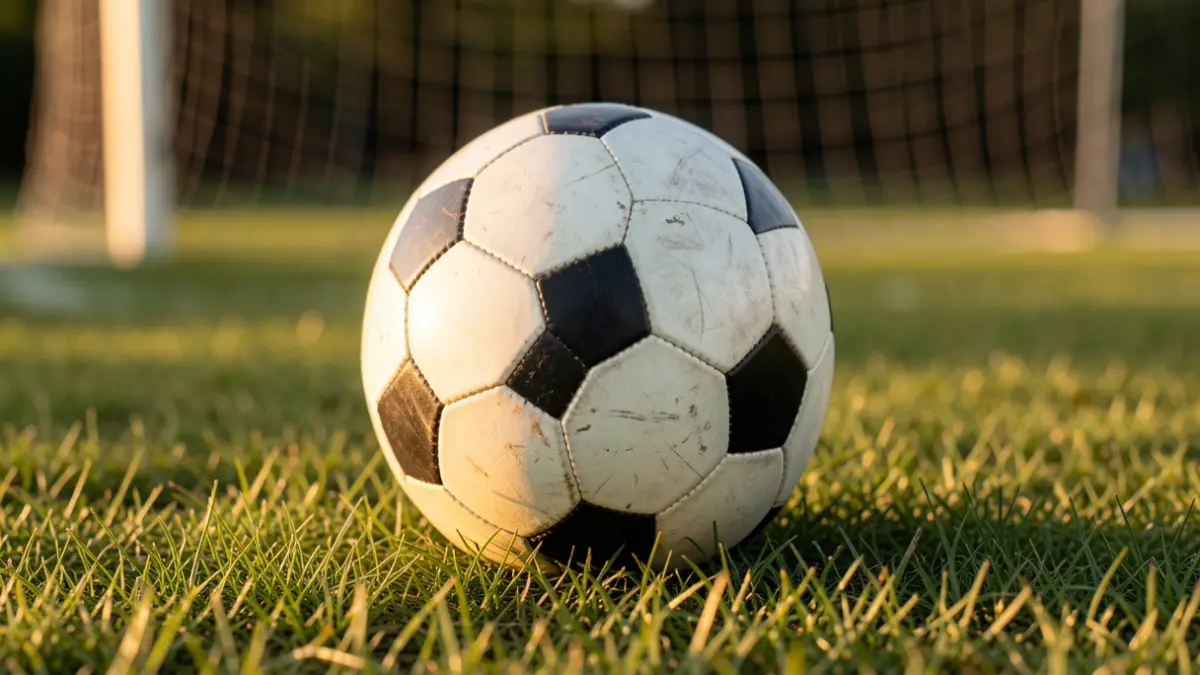 Generic image of a soccer ball on natural grass.