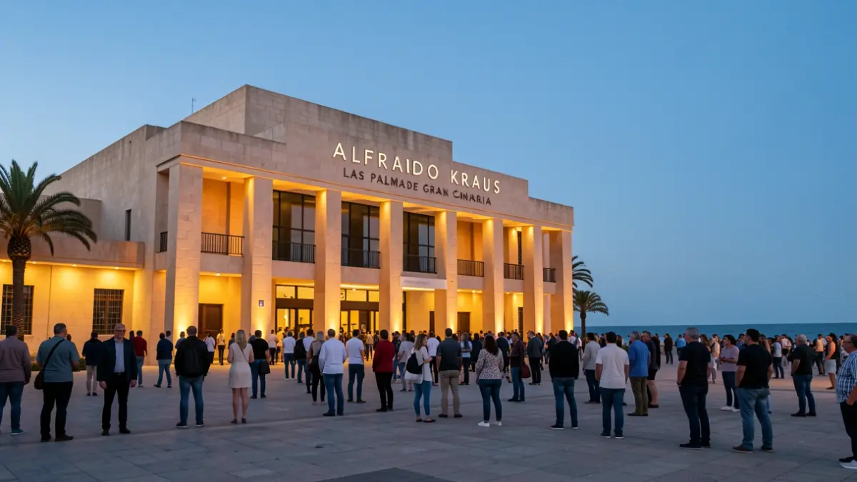 Facade of the Alfredo Kraus Auditorium in Las Palmas de Gran Canaria.