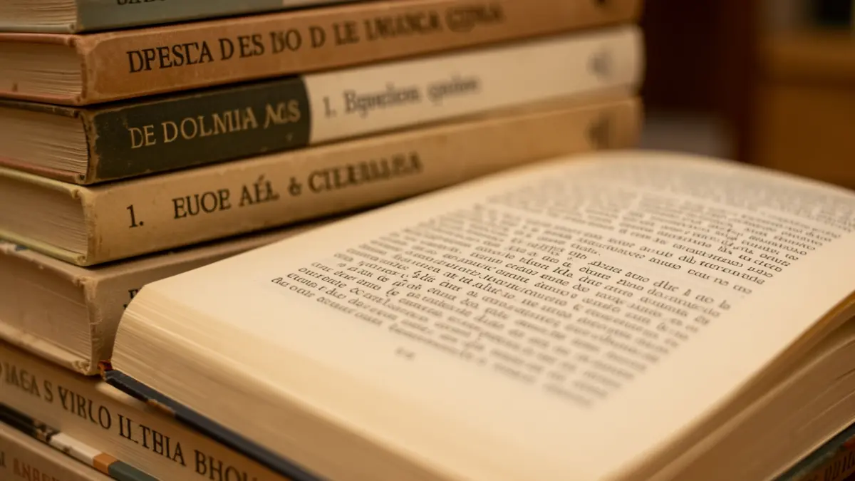 Generic image of books and notes about grammar.