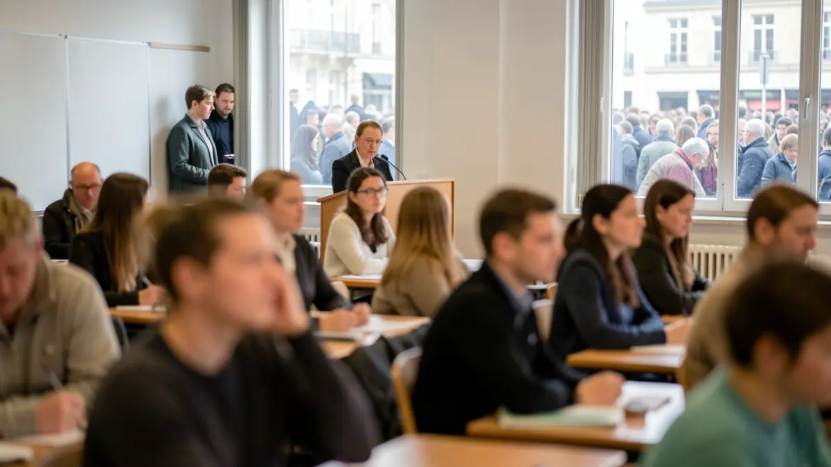 Generic image of a classroom with students and a teacher, reflecting uncertainty about class suspension.