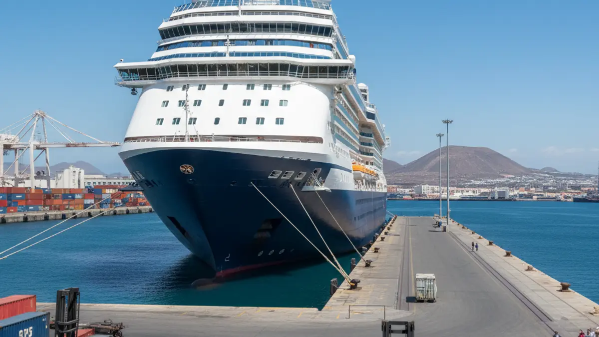 Imagen de un crucero atracado en el puerto de Granadilla de Abona, Tenerife.