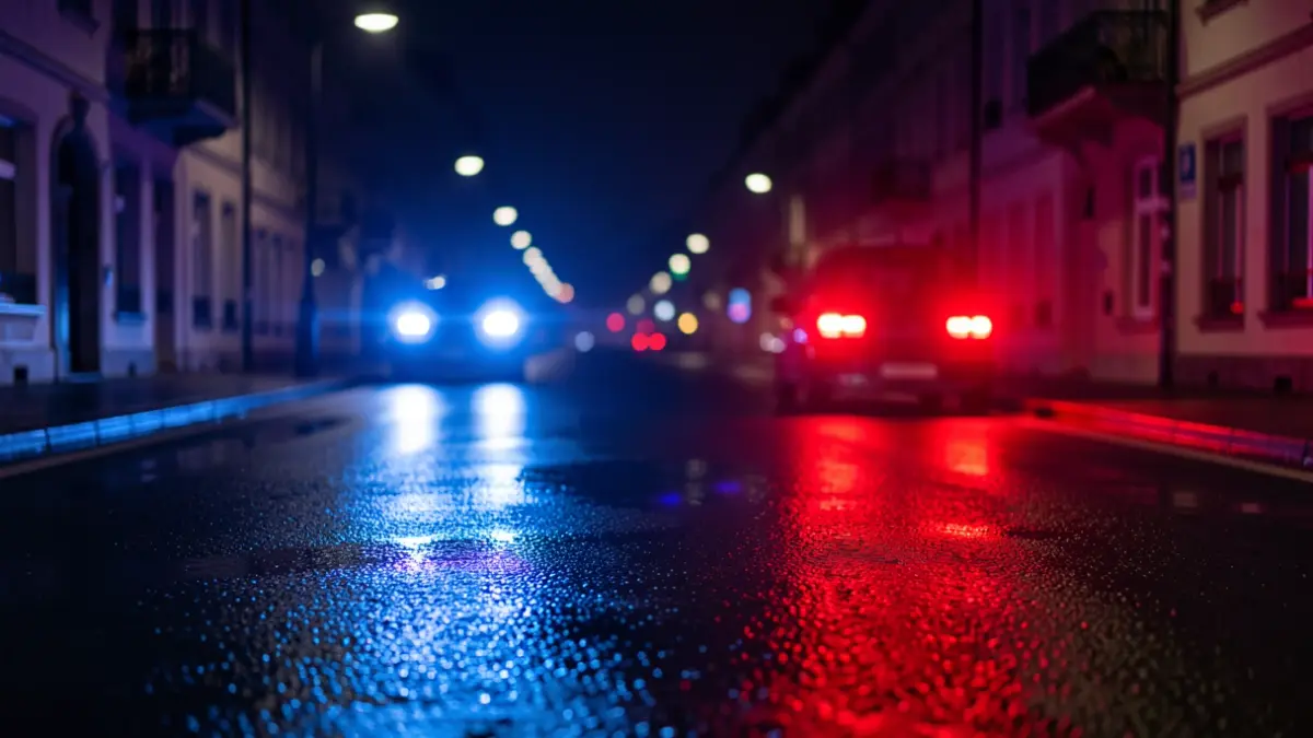 Imagen genérica de luces de emergencia reflejadas en el asfalto.