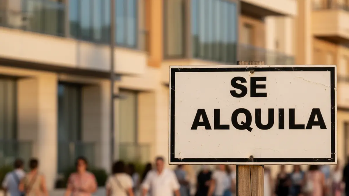 Generic image of a 'For Rent' sign in a city.