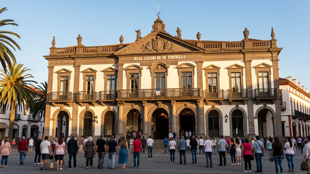 Fachada del Real Casino de Tenerife en Santa Cruz.