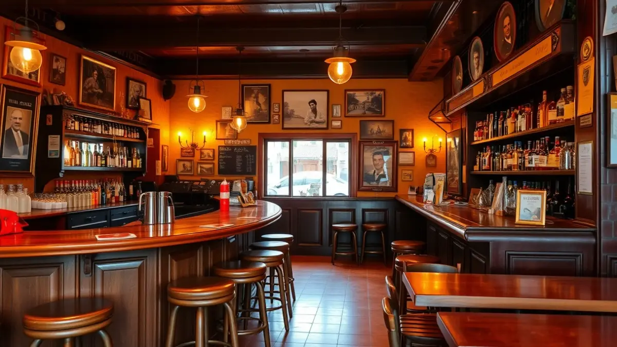 Generic image of a traditional bar in Las Palmas de Gran Canaria, with a wooden counter and cozy atmosphere.