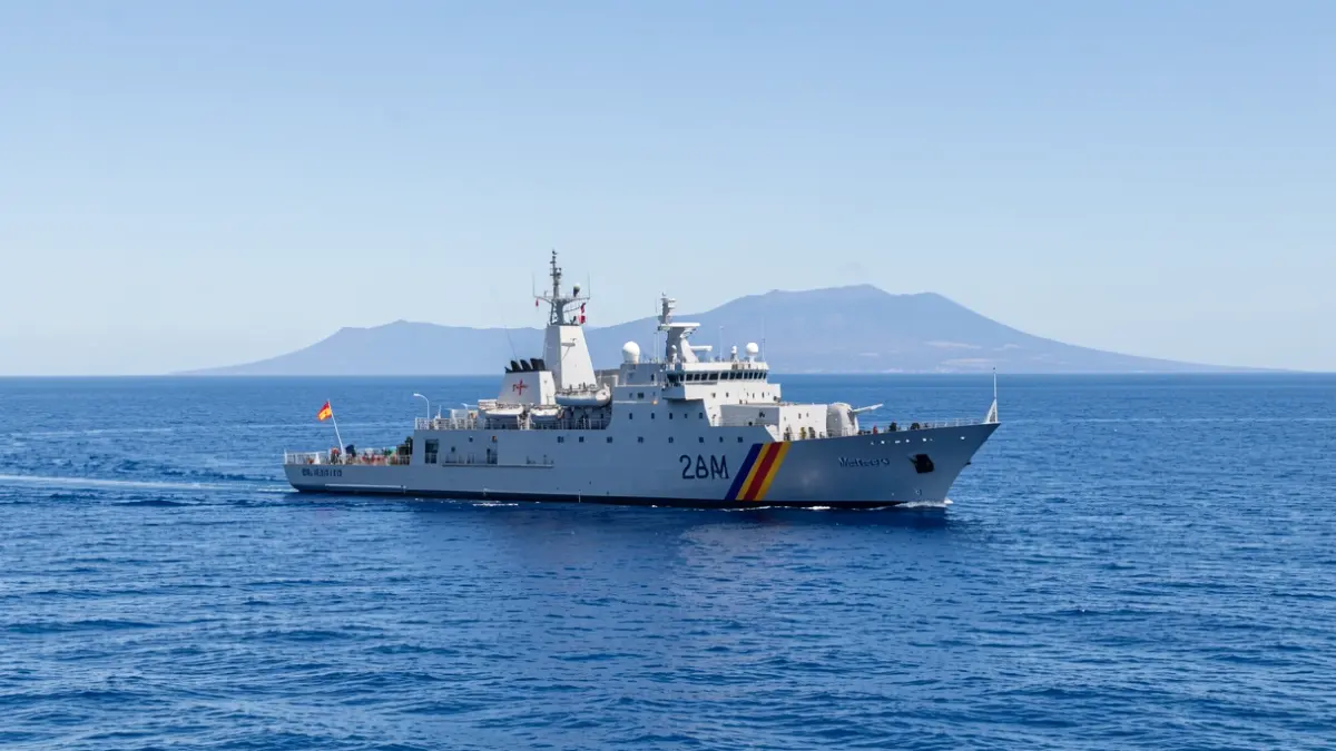 Image of the Maritime Action Ship 'Meteoro' patrolling Canary Islands waters.