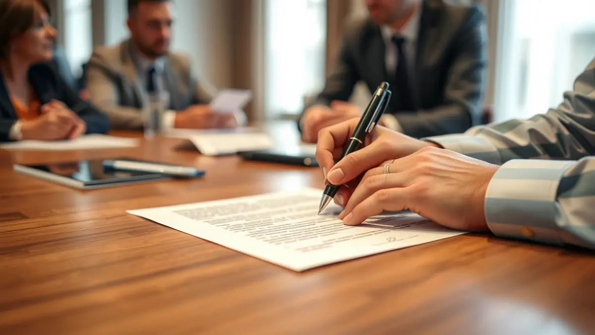 Generic image of a business meeting or document signing.