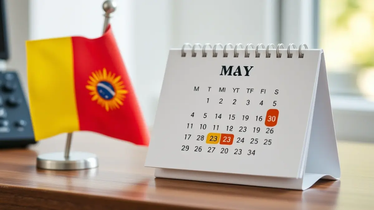 May 2026 calendar with Canary Islands Day highlighted.