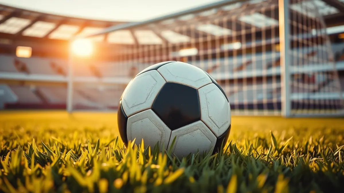 Imagen genérica de un balón de fútbol en el césped de un estadio.