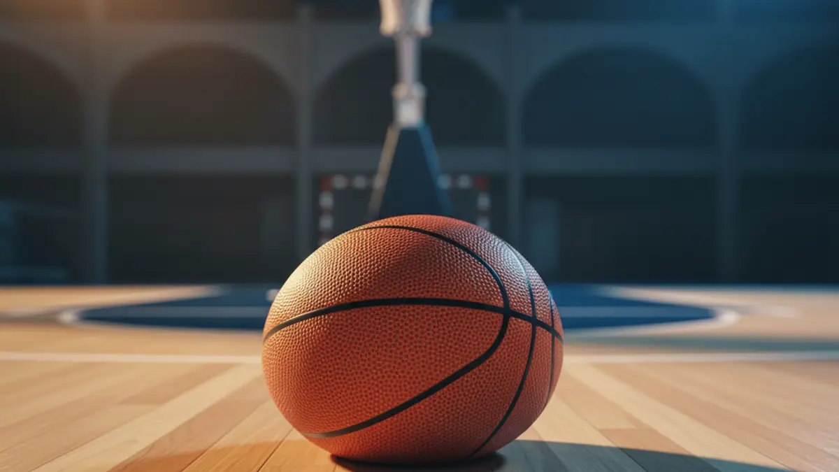Imagen genérica de un balón de baloncesto en una cancha.