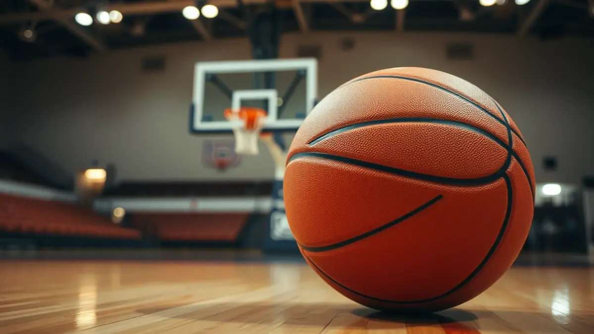 Imagen genérica de un balón de baloncesto en una cancha.