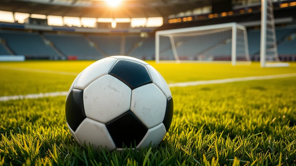 Imagen genérica de un balón de fútbol en el césped de un estadio.