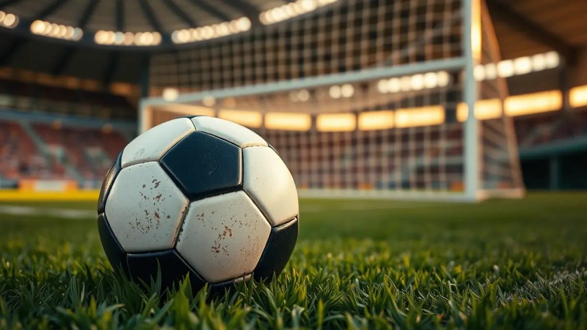 Imagen genérica de un balón de fútbol en el césped de un estadio.