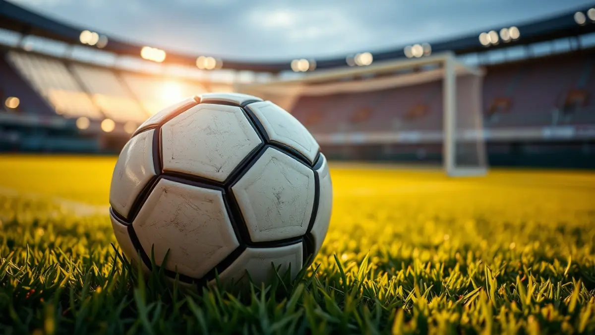 Imagen genérica de un balón de fútbol en el césped de un estadio.