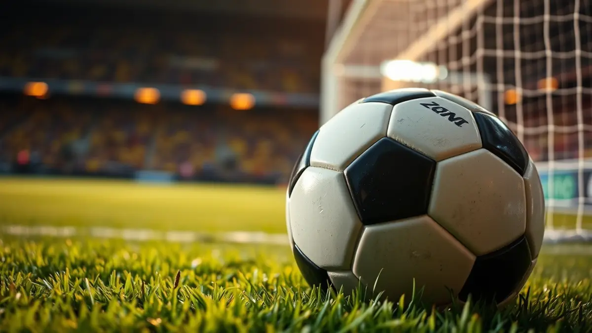 Imagen genérica de un balón de fútbol en el césped de un estadio.