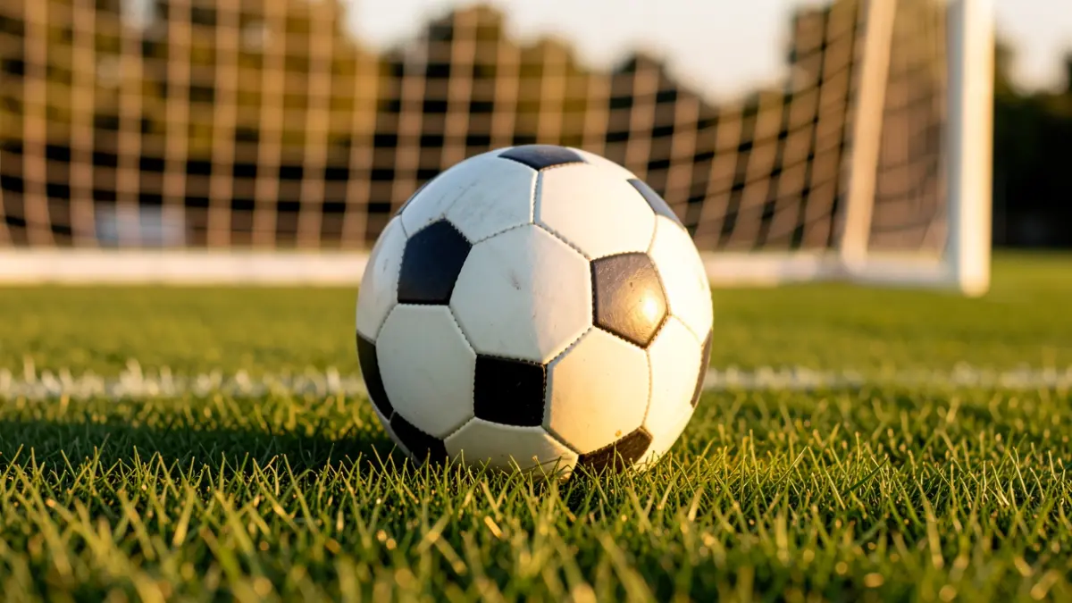 Generic image of a soccer ball on a stadium pitch.