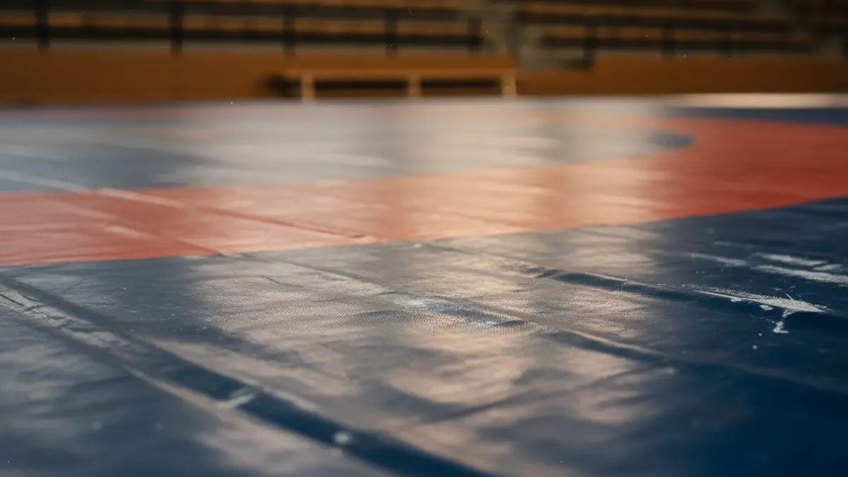 Image of a Canarian wrestling ground showing signs of deterioration.