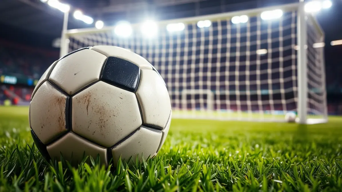 Imagen genérica de un balón de fútbol en el césped de un estadio.