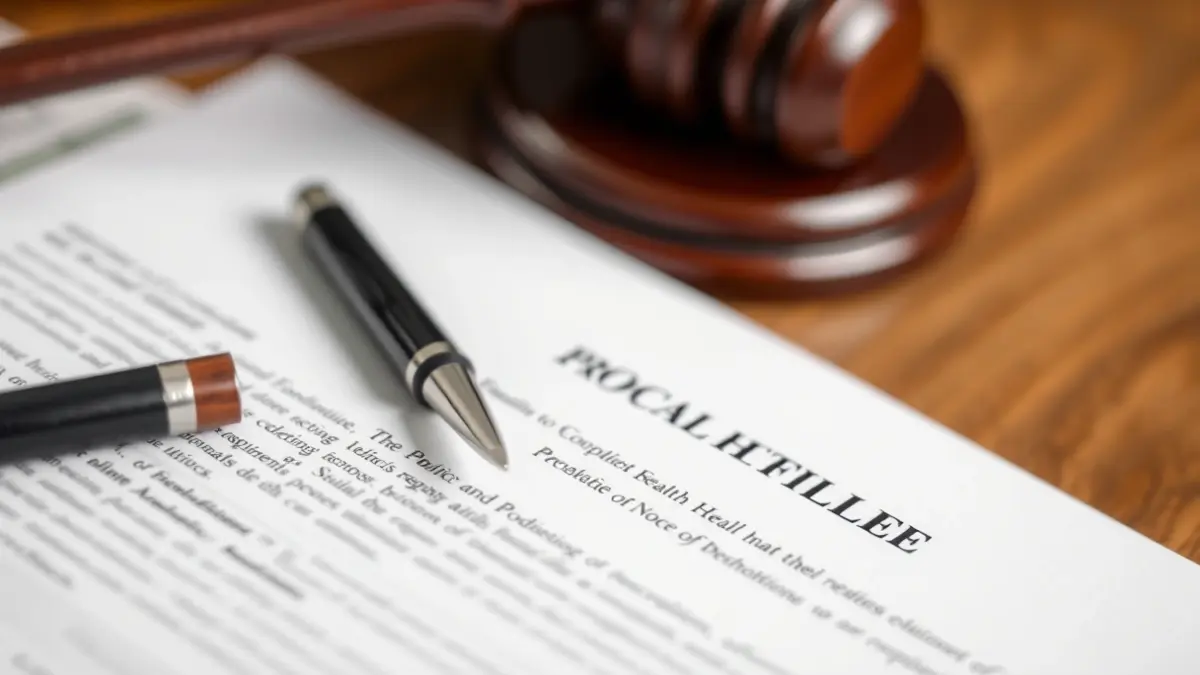 Generic image of legal documents and a gavel, symbolizing legislation and justice.