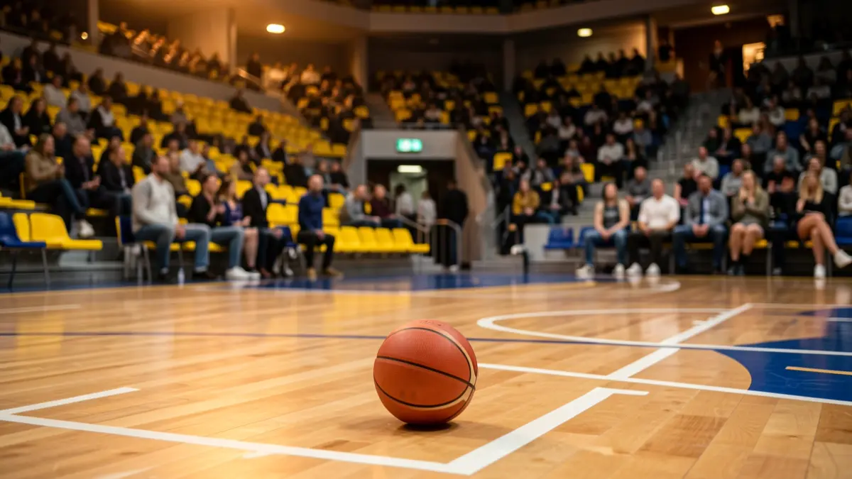 Imagen genérica de una cancha de baloncesto con un balón.