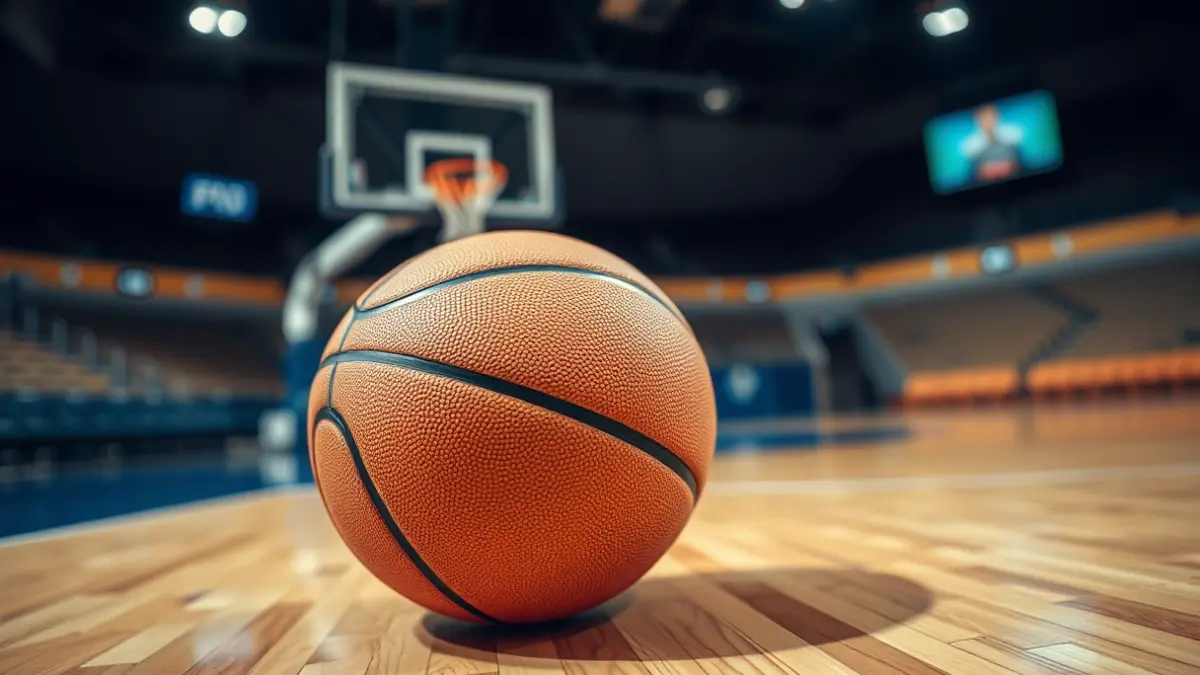 Imagen genérica de un balón de baloncesto en una cancha.