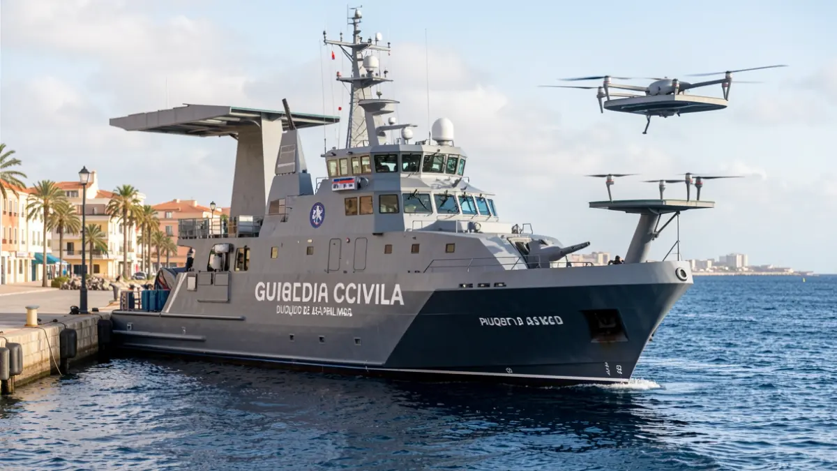El buque 'Duque de Ahumada' de la Guardia Civil en el Puerto de Las Palmas.