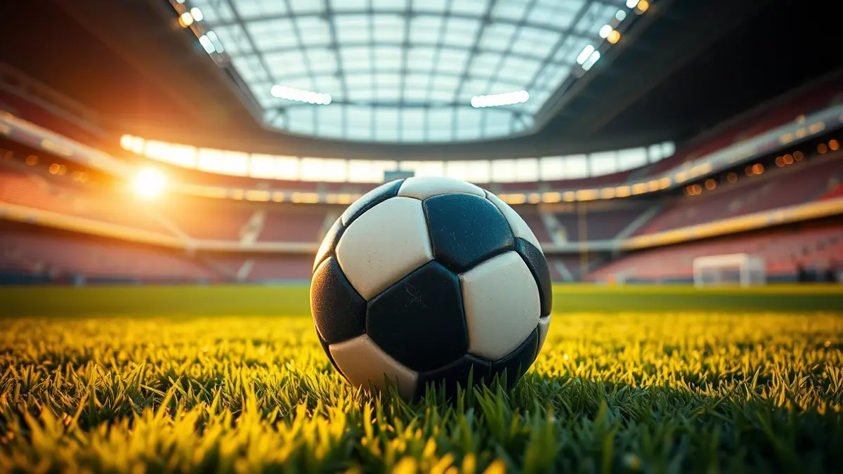 Imagen genérica de un balón de fútbol en el césped de un estadio.