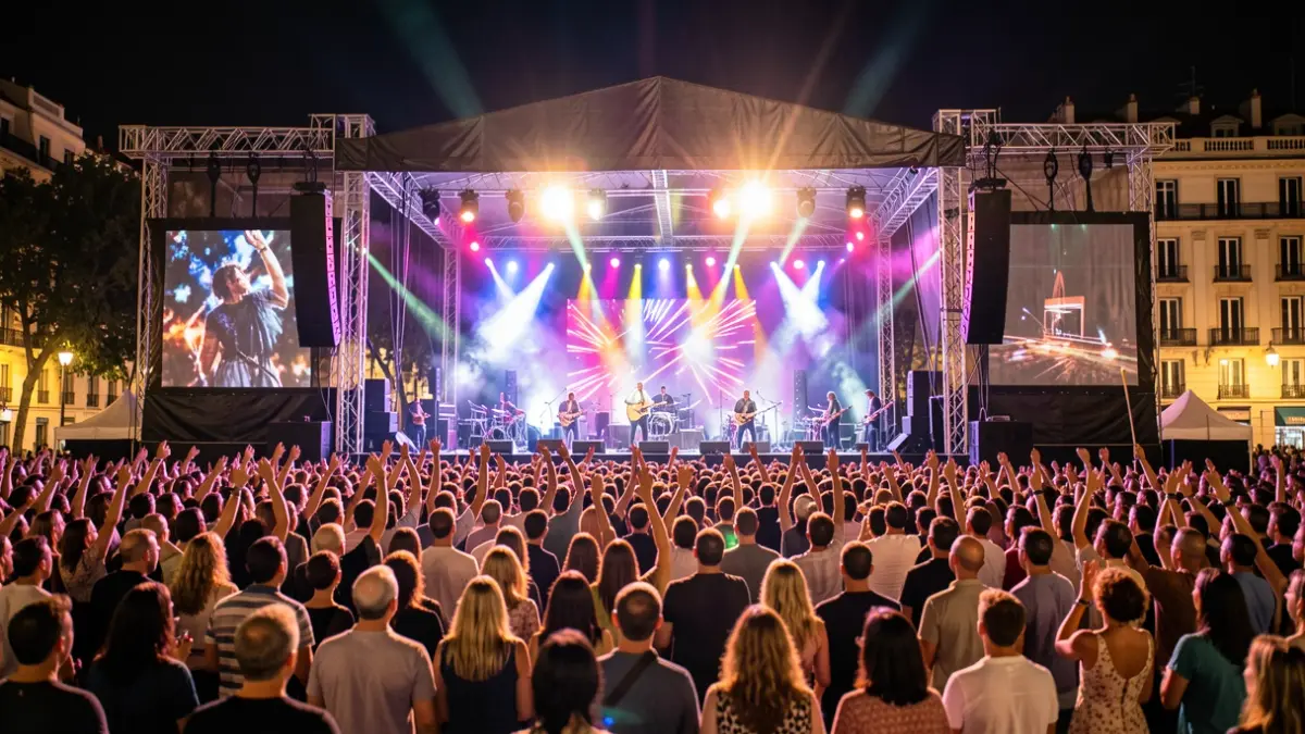Imagen genérica de un festival de música en Madrid con público entregado.