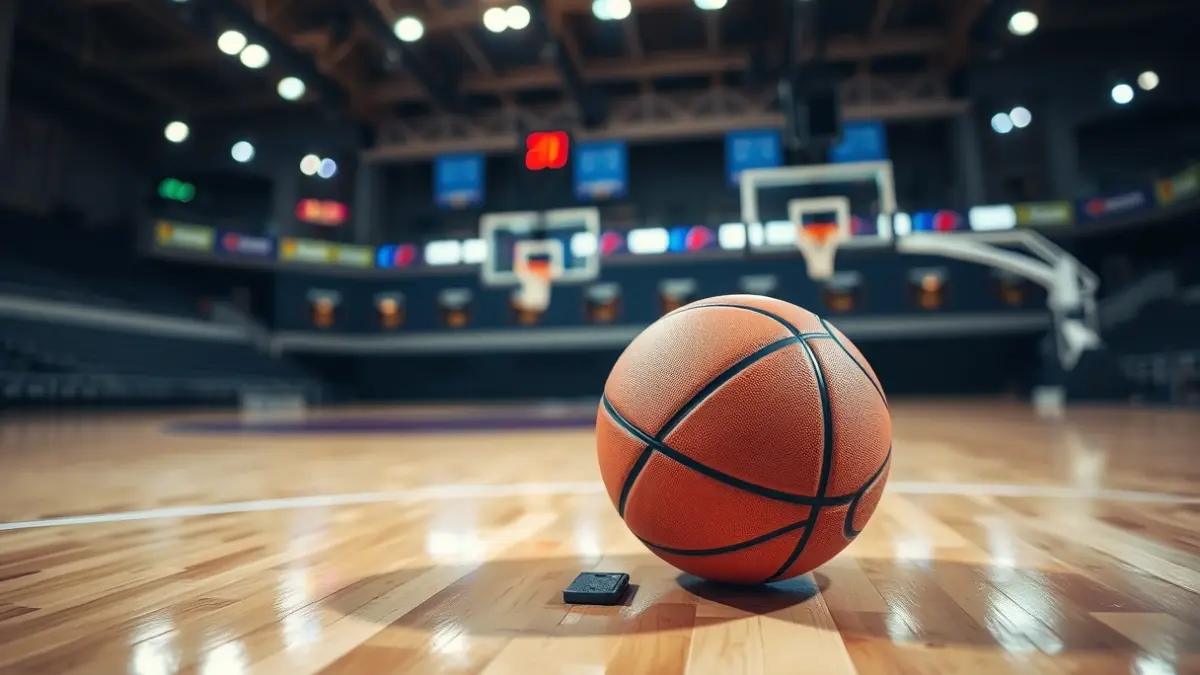 Imagen genérica de un balón de baloncesto en una cancha.