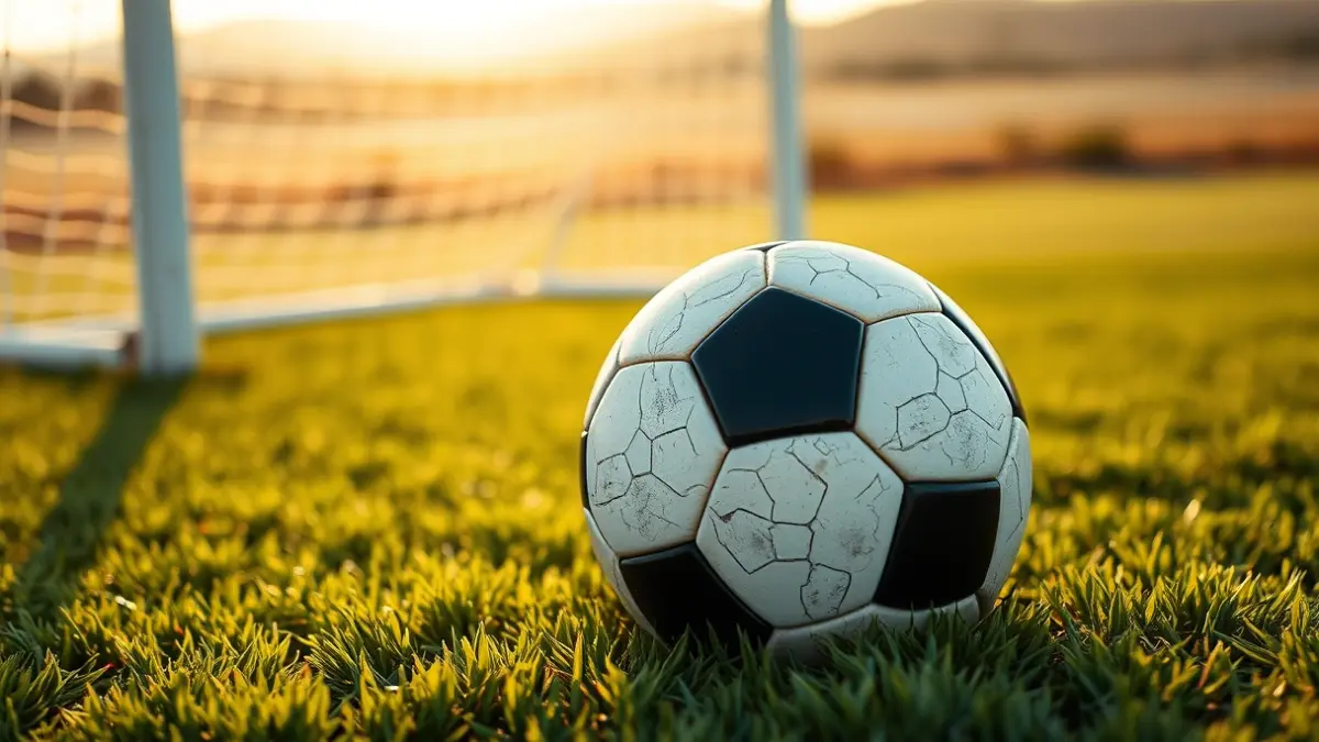 Imagen genérica de un balón de fútbol en un campo, con la red de la portería desenfocada al fondo.