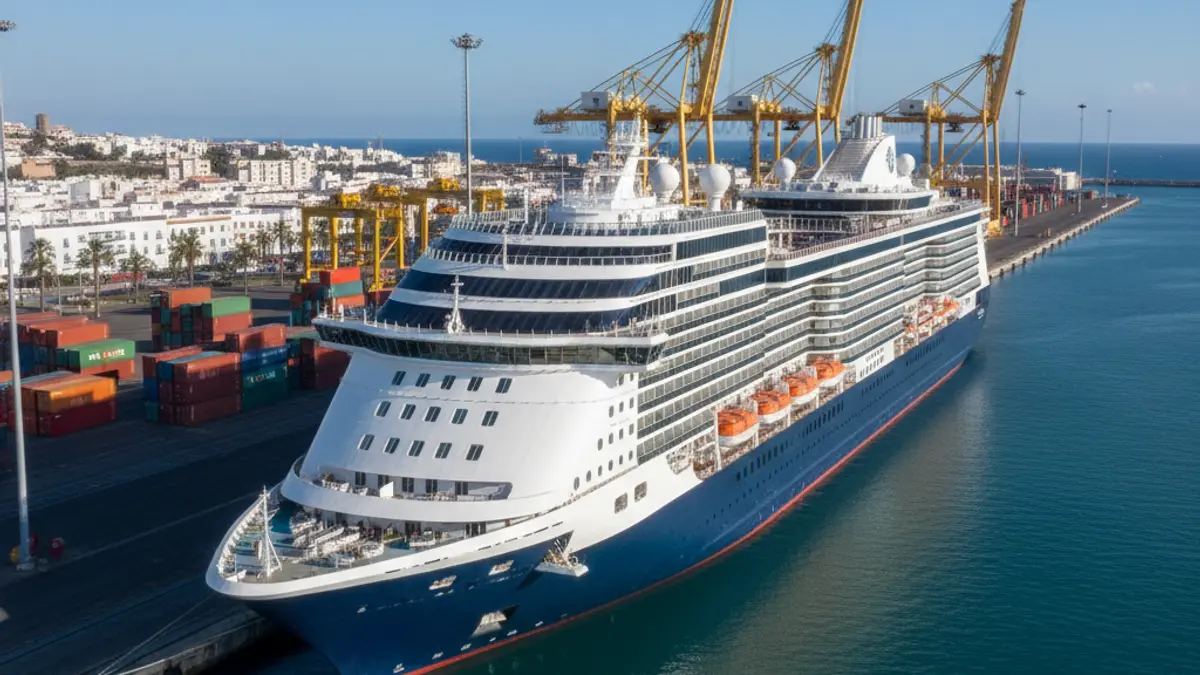 Imagen de un crucero atracado en el puerto de Granadilla, Tenerife.
