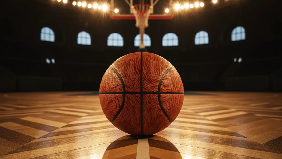 Imagen genérica de un balón de baloncesto en una cancha.