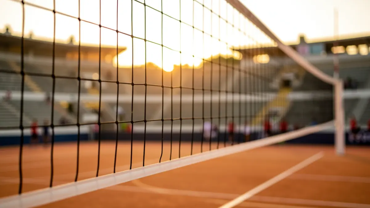 Imagen genérica de una red de voleibol en un pabellón deportivo.